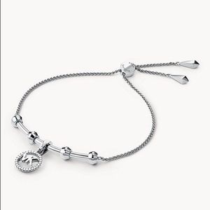 NWT Michael Kors Sterling Silver Logo Bracelet
